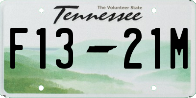 TN license plate F1321M
