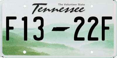 TN license plate F1322F