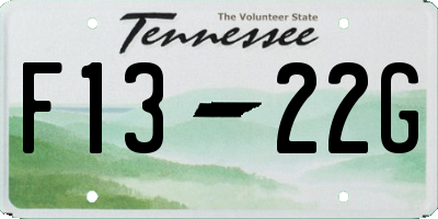 TN license plate F1322G