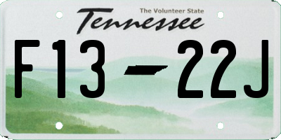 TN license plate F1322J