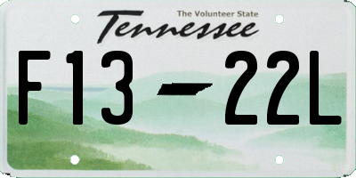 TN license plate F1322L