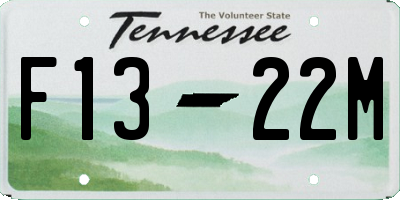 TN license plate F1322M