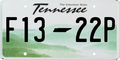 TN license plate F1322P