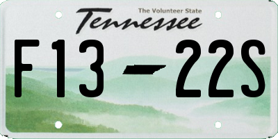 TN license plate F1322S