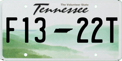 TN license plate F1322T