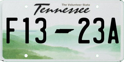 TN license plate F1323A