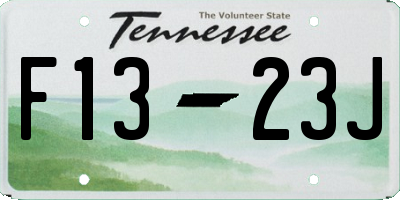 TN license plate F1323J