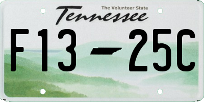 TN license plate F1325C