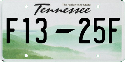 TN license plate F1325F