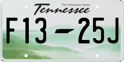 TN license plate F1325J