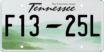TN license plate F1325L
