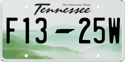 TN license plate F1325W