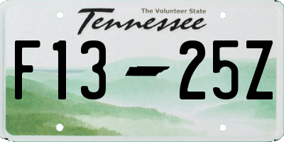 TN license plate F1325Z