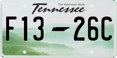 TN license plate F1326C
