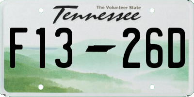 TN license plate F1326D