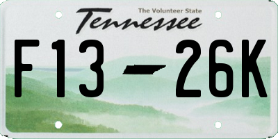 TN license plate F1326K