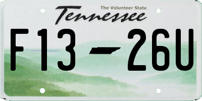 TN license plate F1326U