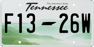 TN license plate F1326W