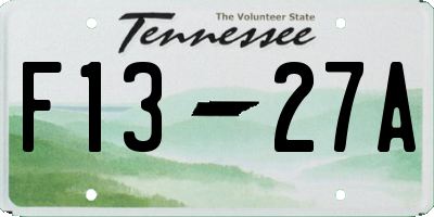 TN license plate F1327A