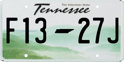 TN license plate F1327J