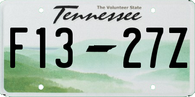 TN license plate F1327Z