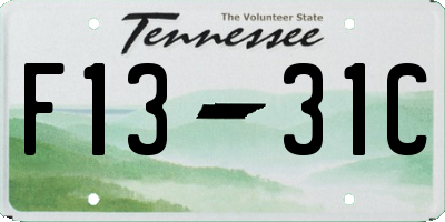 TN license plate F1331C