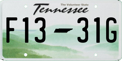 TN license plate F1331G