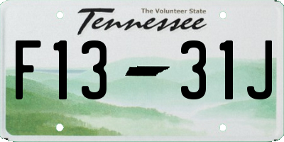 TN license plate F1331J