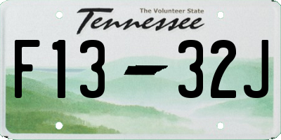 TN license plate F1332J