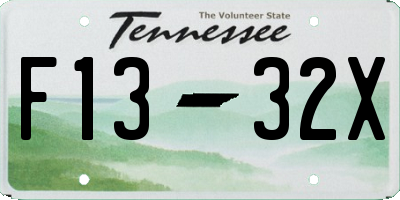TN license plate F1332X
