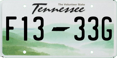 TN license plate F1333G