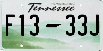 TN license plate F1333J