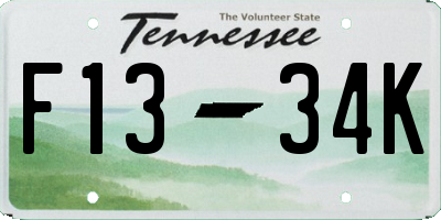 TN license plate F1334K