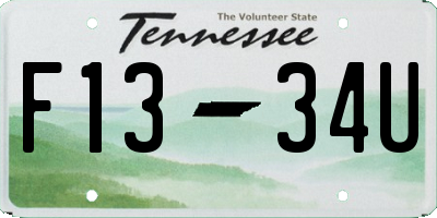 TN license plate F1334U
