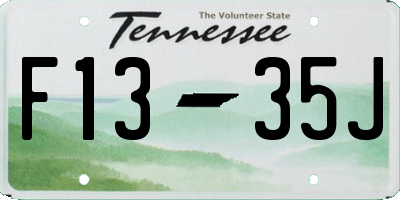 TN license plate F1335J