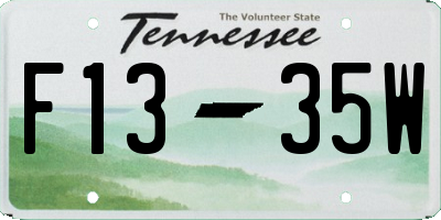 TN license plate F1335W