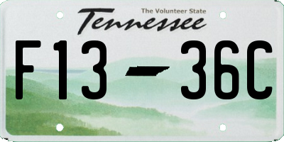 TN license plate F1336C