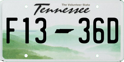 TN license plate F1336D