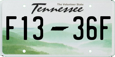TN license plate F1336F
