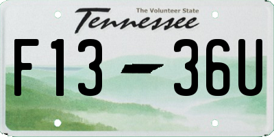 TN license plate F1336U