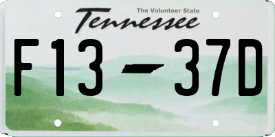 TN license plate F1337D