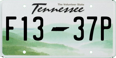 TN license plate F1337P