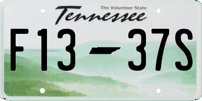 TN license plate F1337S