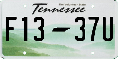 TN license plate F1337U