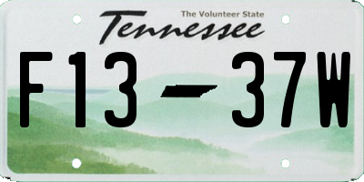 TN license plate F1337W