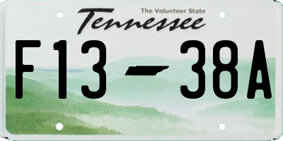TN license plate F1338A