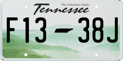 TN license plate F1338J