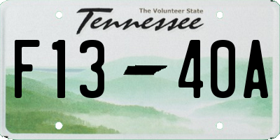 TN license plate F1340A