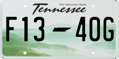 TN license plate F1340G