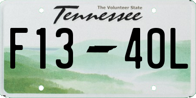 TN license plate F1340L